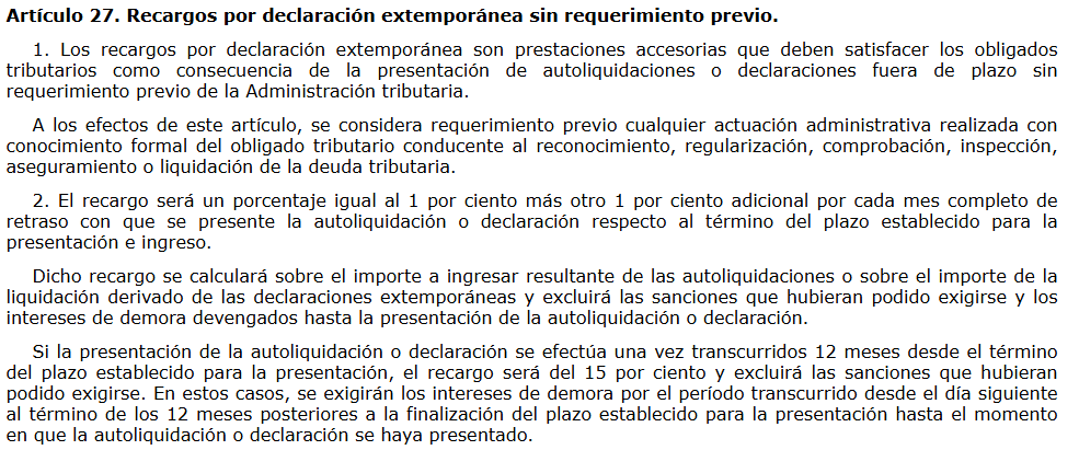 ARTICULO 27 LEY GENERAL TRIBUTARIA